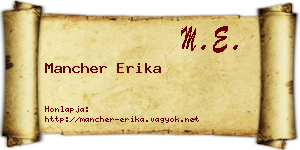 Mancher Erika névjegykártya